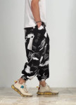 Стильні штани вільного крою галіфе з малюнками чорно-білі MFStore Изображение Стильні штани вільного крою галіфе з малюнками чорно-білі MFStore