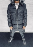 Изображение Парка мужская с карманами по бокам черная MFStore