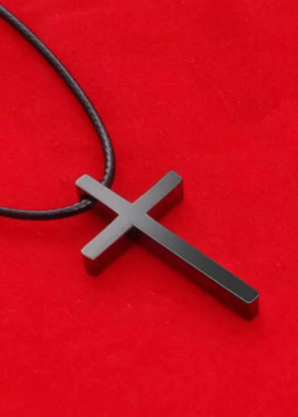 Изображение Намисто з підвіскою у вигляді хреста чорний MFStore
