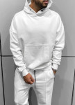 Изображение Оверсайз худи с капюшоном и карманом спереди белое MFStore