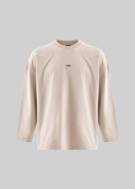 Лонгслів оверсайз базовий з лого бежевий MFStore Изображение Лонгслів оверсайз базовий з лого бежевий MFStore