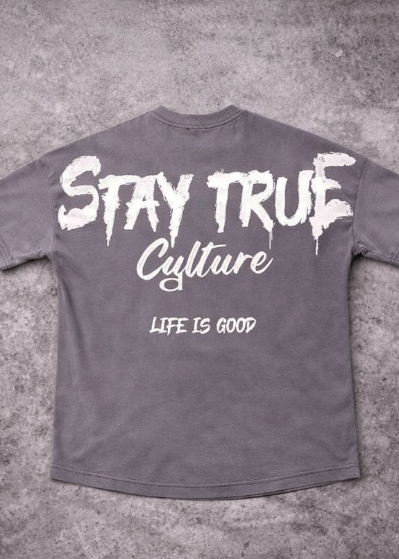 Футболка вільного крою stay true сіра MFStore Изображение Футболка вільного крою stay true сіра MFStore