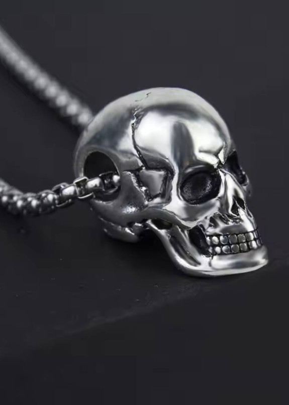 Підвіска на шию з кулоном череп хромована MFStore Изображение Підвіска на шию з кулоном череп хромована MFStore