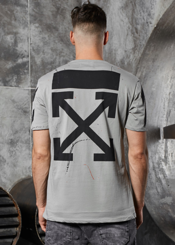 Футболка с уличной разметкой серая MFStore Изображение Футболка с уличной разметкой серая MFStore