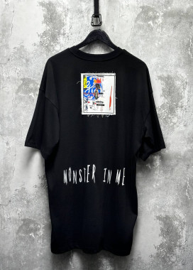 Футболка оверсайз monster in me чорна MFStore Изображение Футболка оверсайз monster in me чорна MFStore
