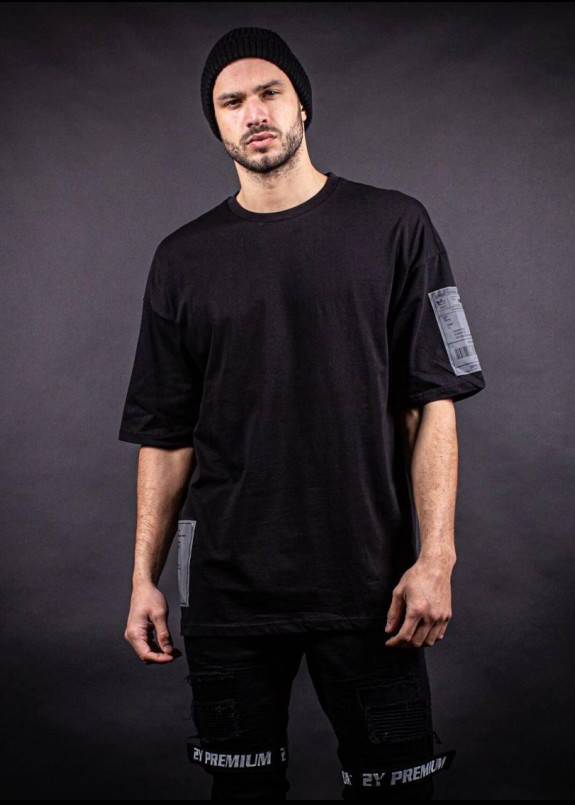 Футболка черная с рефлективными вставками MFStore Изображение Футболка черная с рефлективными вставками MFStore