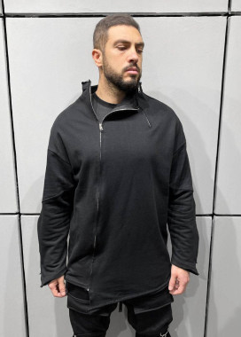 Мужской ассиметричный кардиган черный MFStore Изображение Мужской ассиметричный кардиган черный MFStore