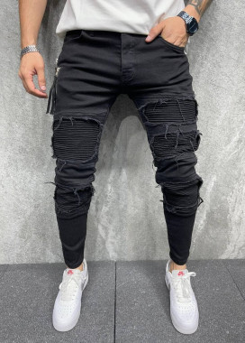 Джинсы мужские с рифлением и молниями сбоку Mfstore Изображение Джинсы мужские с рифлением и молниями сбоку Mfstore