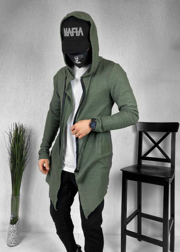 Кардиган асиметричний з косою блискавкою хакі MFStore Изображение Кардиган асиметричний з косою блискавкою хакі MFStore