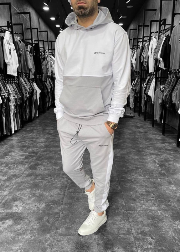 Костюм двокольоровий сірий з білим MFStore Изображение Костюм двокольоровий сірий з білим MFStore