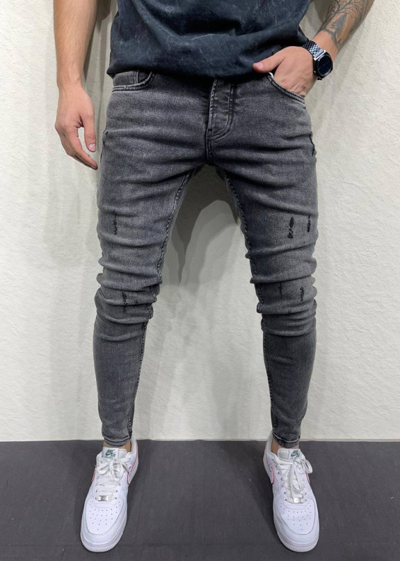 Джинси завужені з потертостями сірі MFStore Изображение Джинси завужені з потертостями сірі MFStore