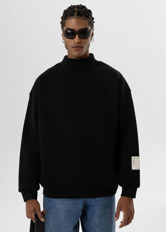 Світшот на флісі чорний з нашивкою на рукаві MFStore Изображение Світшот на флісі чорний з нашивкою на рукаві MFStore