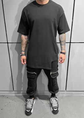 Футболка оверсайз асиметрична чорна MFStore Изображение Футболка оверсайз асиметрична чорна MFStore