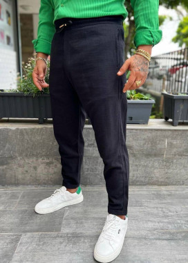 Літні бавовняні штани звужені до низу чорні MFStore Изображение Літні бавовняні штани звужені до низу чорні MFStore