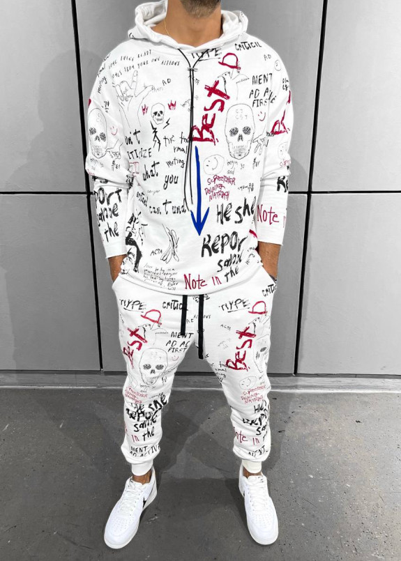 Костюм з капюшоном smile білий MFStore Изображение Костюм з капюшоном smile білий MFStore