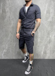 Комбинезон темно-серый с шортами Изображение Комбинезон темно-серый с шортами