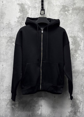 Худі оверсайз на флісі з блискавкою чорне MFStore Изображение Худі оверсайз на флісі з блискавкою чорне MFStore