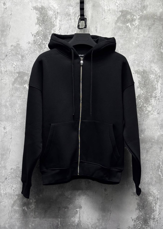 Худі оверсайз на флісі з блискавкою чорне MFStore Изображение Худі оверсайз на флісі з блискавкою чорне MFStore