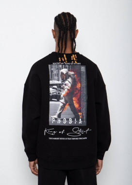 Свитшот мужской оверсайз phobia черный Mfstore Изображение Свитшот мужской оверсайз phobia черный Mfstore