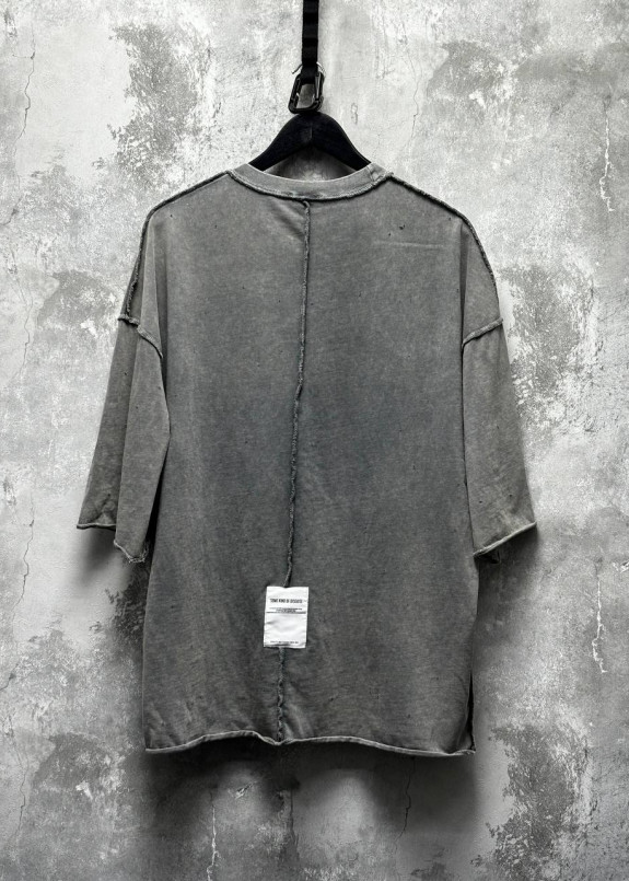 Оверсайз футболка виварена с нашивкою на спині сіра MFStore Изображение Оверсайз футболка виварена с нашивкою на спині сіра MFStore