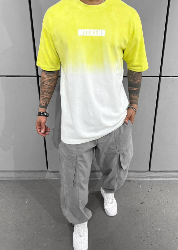 Футболка оверсайз градієнтна weekend жовта MFStore Изображение Футболка оверсайз градієнтна weekend жовта MFStore