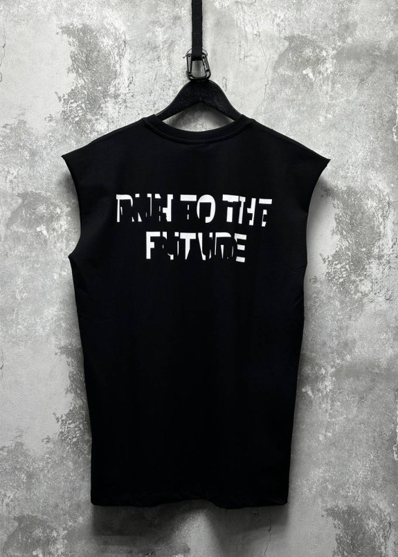 Безрукавка з текстом на спині чорна MFStore Изображение Безрукавка з текстом на спині чорна MFStore