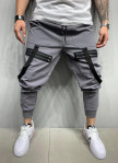 Брюки спортивные серые с двойной молнией Изображение Брюки спортивные серые с двойной молнией