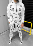 Костюм оверсайз с тектом і принтами біло-чорний MFStore Изображение Костюм оверсайз с тектом і принтами біло-чорний MFStore