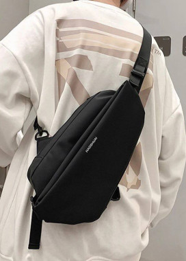 Изображение Чоловіча сумочка через плече чорна MFStore