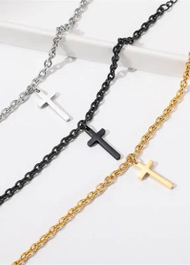 Стильний хрест браслет з нержавіючої сталі чорний MFStore Изображение Стильний хрест браслет з нержавіючої сталі чорний MFStore