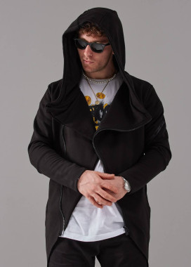 Кардиган асиметричний з косою блискавкою чорний MFStore Изображение Кардиган асиметричний з косою блискавкою чорний MFStore