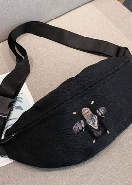 Сумка на пояс текстильна з принтом чорна MFStore Изображение Сумка на пояс текстильна з принтом чорна MFStore