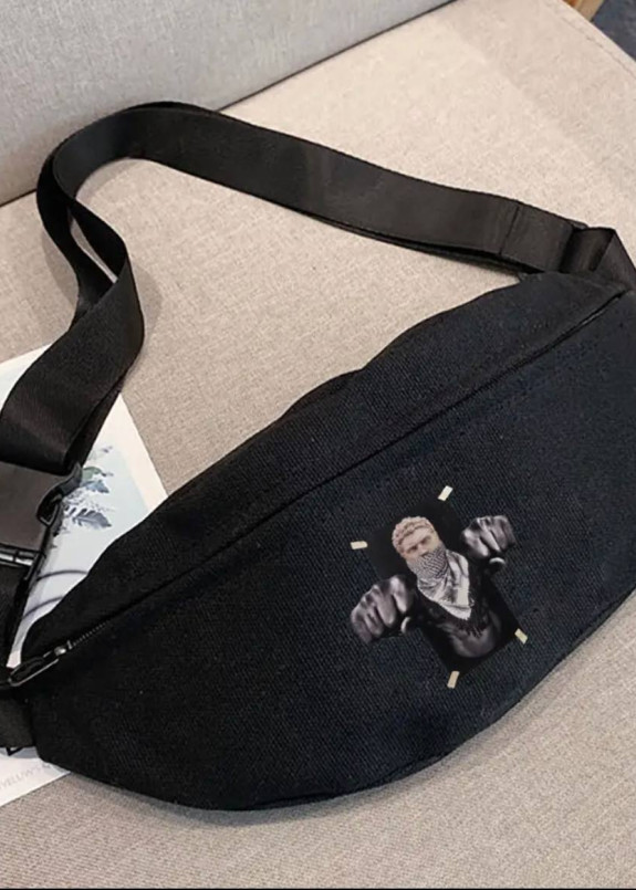 Сумка на пояс текстильна з принтом чорна MFStore Изображение Сумка на пояс текстильна з принтом чорна MFStore