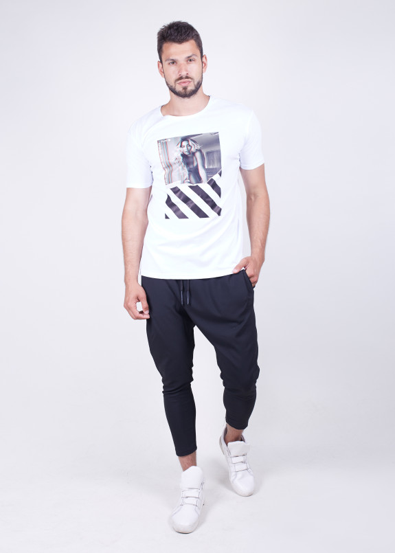 Мужская футболка белая с принтом die in love MFStore Изображение Мужская футболка белая с принтом die in love MFStore