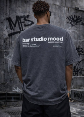 Стильна футболка оверсайз виварена mood темно-сіра MFStore Изображение Стильна футболка оверсайз виварена mood темно-сіра MFStore