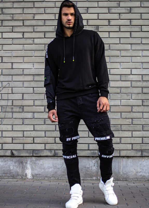 Мужское худи с плащевыми рукавами и капюшоном MFStore Изображение Мужское худи с плащевыми рукавами и капюшоном MFStore