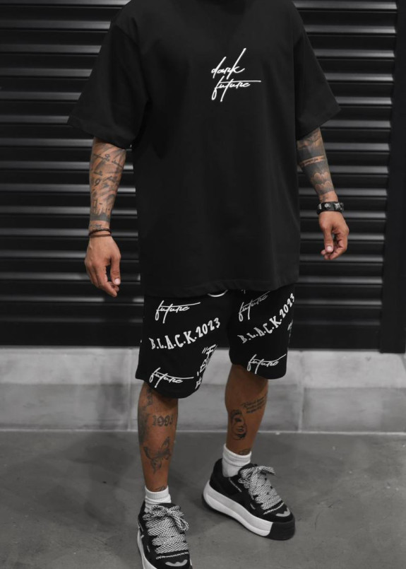 Костюм оверсайз з текcтом і принтами dark future чорний MFStore Изображение Костюм оверсайз з текcтом і принтами dark future чорний MFStore