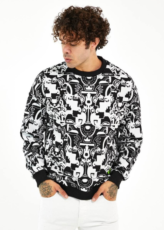 Свитшот с арт принтом черный MFStore Изображение Свитшот с арт принтом черный MFStore