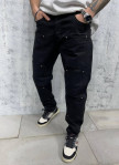Изображение Джинсы мужские с заклепками прямые черные MFStore