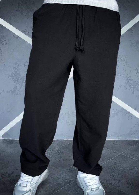 Стильні багі з чорної бавовняної тканини MFStore Изображение Стильні багі з чорної бавовняної тканини MFStore