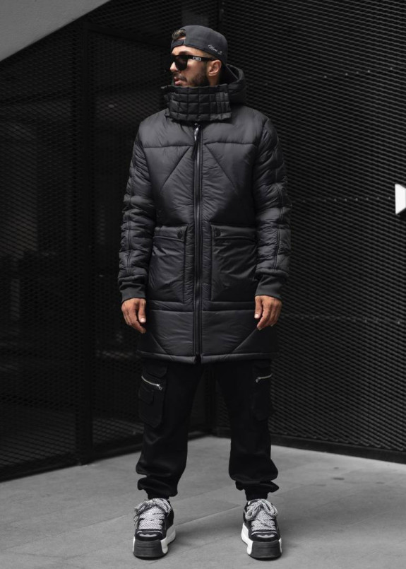 Парка дизайнерська з воротом чорна MFStore Изображение Парка дизайнерська з воротом чорна MFStore