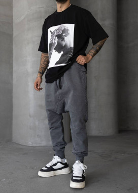 Штани галіфе виварені з лампасом сірі MFStore Изображение Штани галіфе виварені з лампасом сірі MFStore