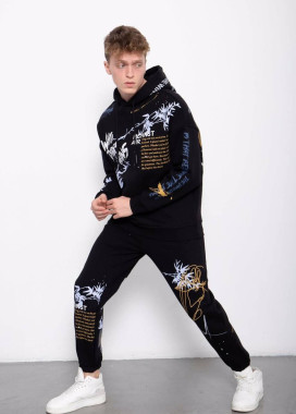 Костюм спортивный оверсайз с текстом и принтами MFStore Изображение Костюм спортивный оверсайз с текстом и принтами MFStore