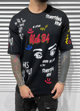 Футболка мужская оверсайз blck84 черная MFStore Изображение Футболка мужская оверсайз blck84 черная MFStore