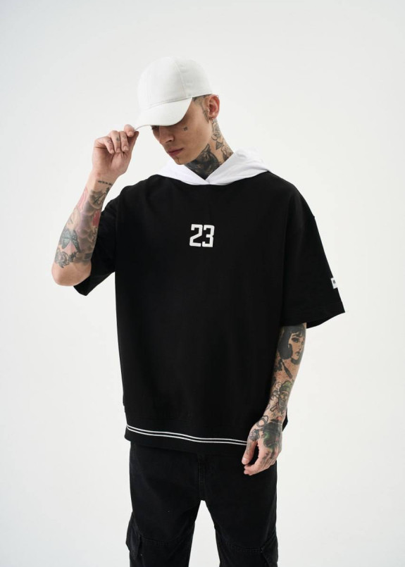 Футболка оверсайз з капюшоном чорна MFStore Изображение Футболка оверсайз з капюшоном чорна MFStore