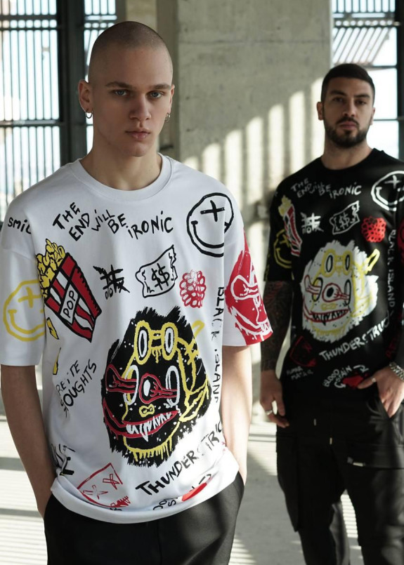 Футболка оверсайз белая thunder MFStore Изображение Футболка оверсайз белая thunder MFStore