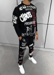 Стильний костюм з текстом і принтами чорний MFStore Изображение Стильний костюм з текстом і принтами чорний MFStore