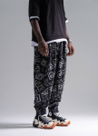 Штани вільного крою з малюнками на манжеті чорні MFStore Изображение Штани вільного крою з малюнками на манжеті чорні MFStore