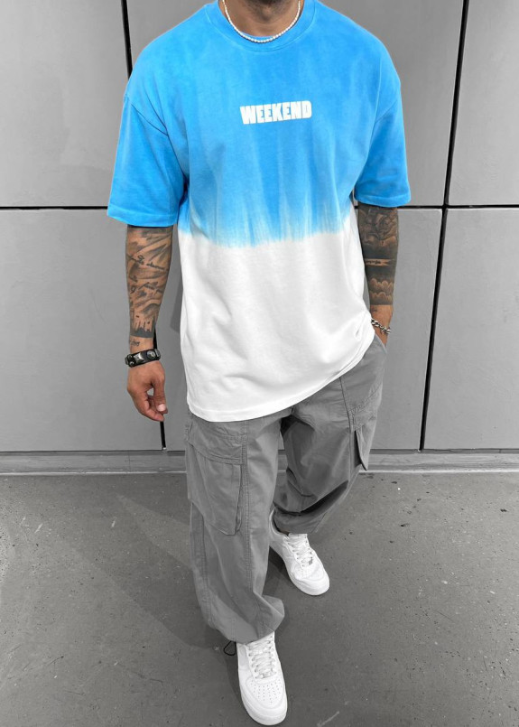 Футболка оверсайз градієнтна weekend блакитна MFStore Изображение Футболка оверсайз градієнтна weekend блакитна MFStore