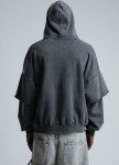 Худі оверсайз з подвійним рукавом виварене сіре MFStore Изображение Худі оверсайз з подвійним рукавом виварене сіре MFStore